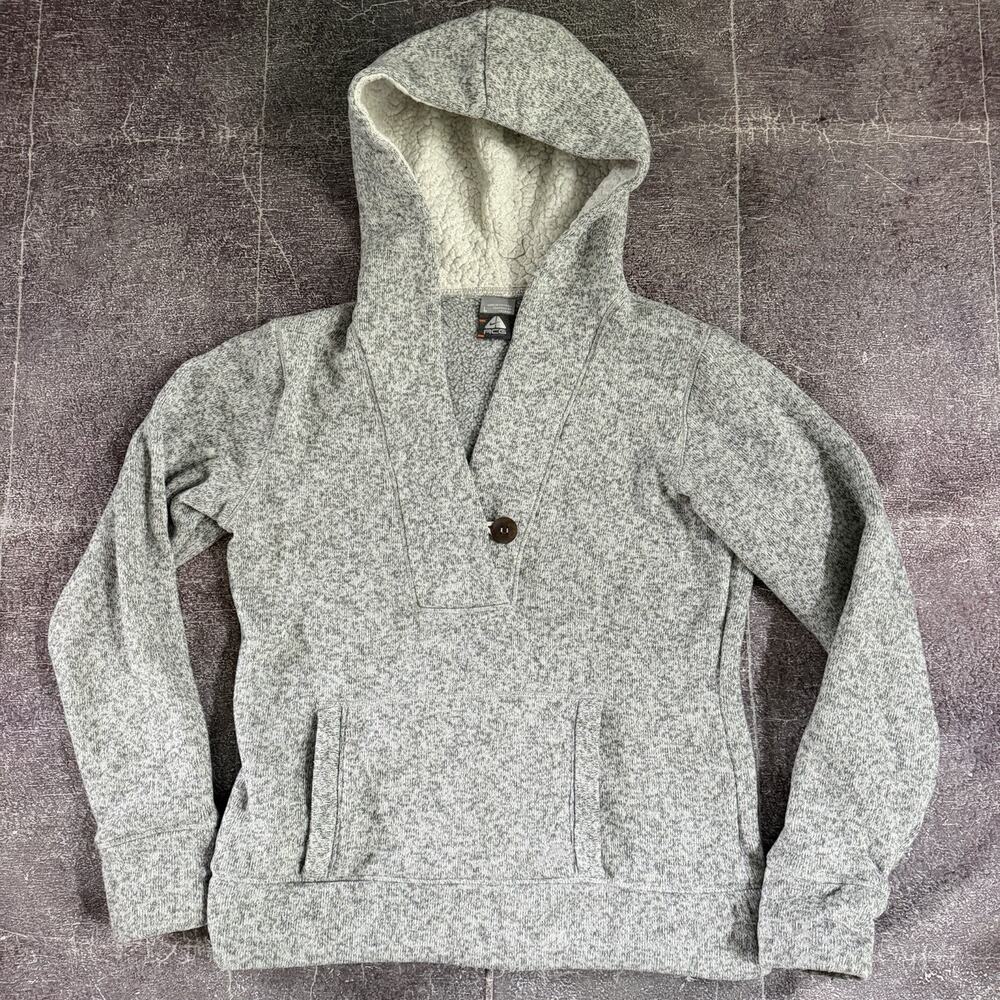 Women's Vintage Y2K Nike ACG Heather Gray Pullover Fleece Hoodie Sweatshirt Sz L